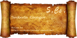 Svoboda Csongor névjegykártya